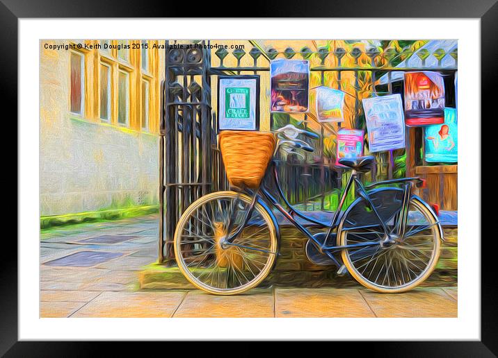 Bike and Basket Framed Mounted Print by Keith Douglas