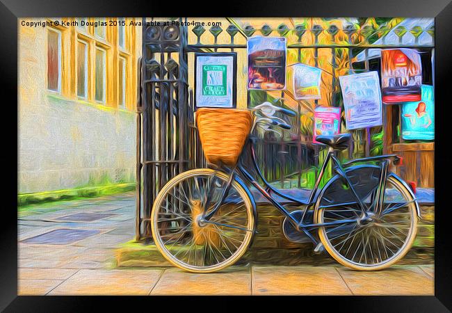 Bike and Basket Framed Print by Keith Douglas
