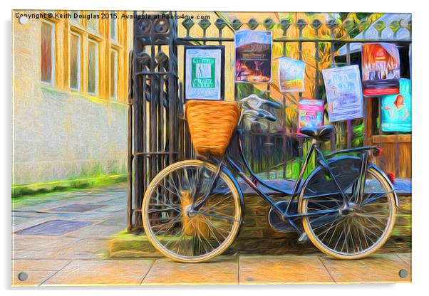 Bike and Basket Acrylic by Keith Douglas