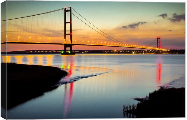 Majestic Sunset over Humber Bridge Canvas Print by P D