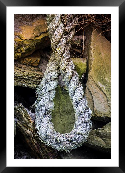 The Lonely Hemp Stranded on the Rocks Framed Mounted Print by P D