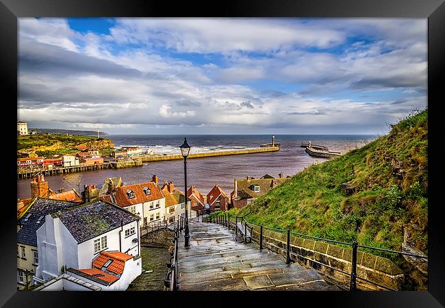 Whitby Steps Framed Print by Kevin Tate