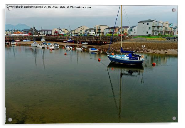  PORTH BOATS Acrylic by andrew saxton