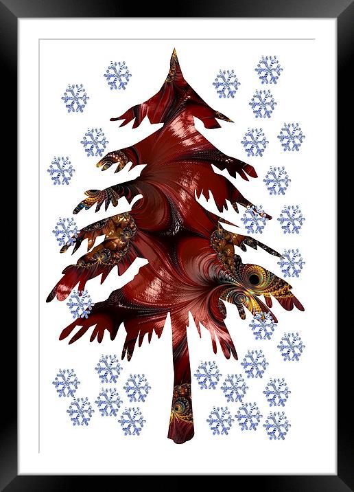 Christmas Fractal Framed Mounted Print by Steve Purnell