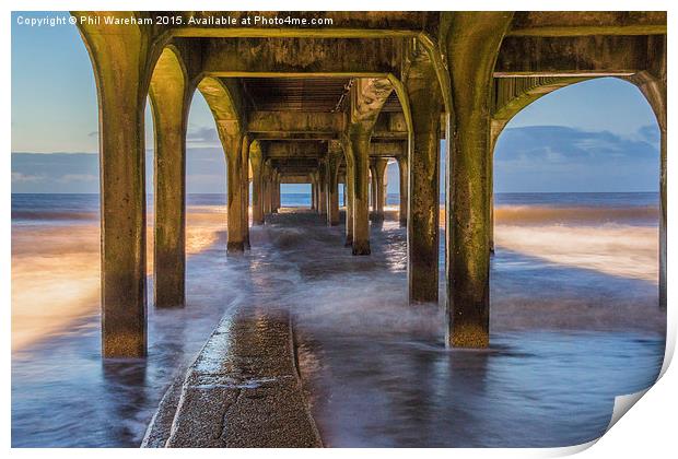  Under the pier at Boscombe Print by Phil Wareham