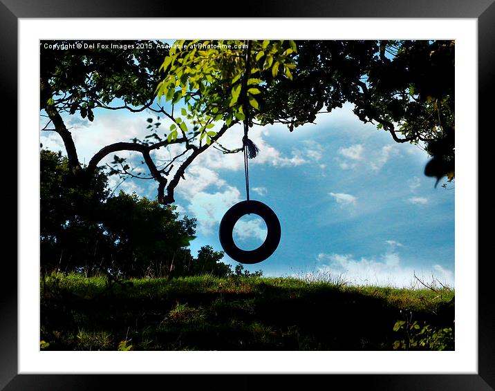  Tyre swing Framed Mounted Print by Derrick Fox Lomax