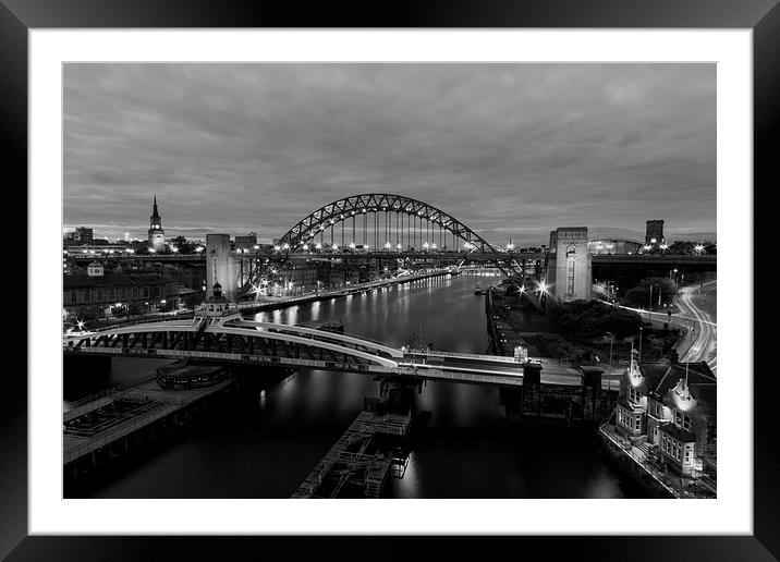  Newcastle Quayside Panoramic Framed Mounted Print by Northeast Images