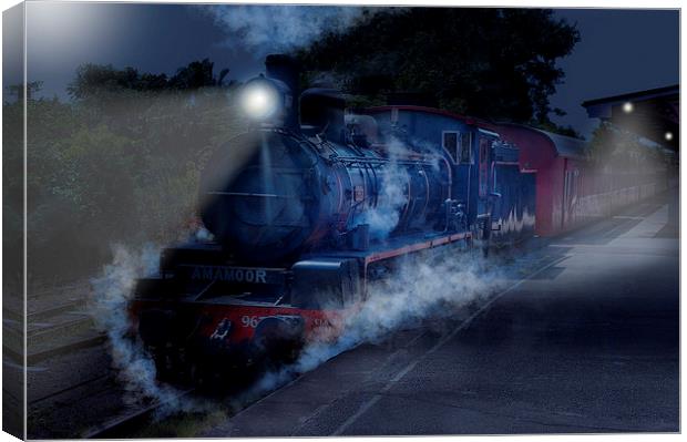  The night train. Canvas Print by John Allsop