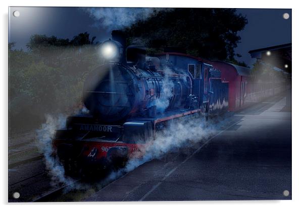  The night train. Acrylic by John Allsop