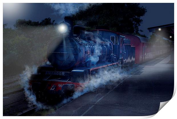  The night train. Print by John Allsop