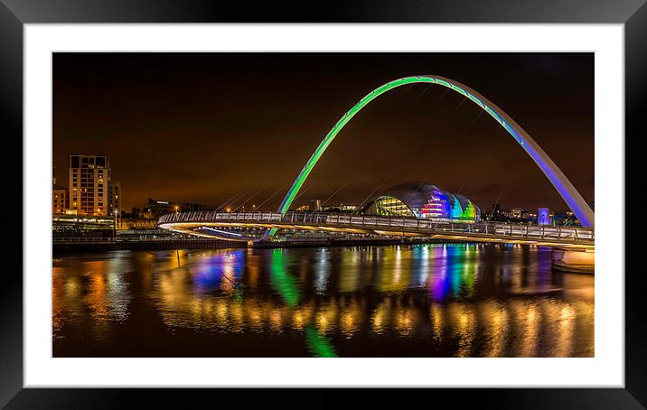 Millennium Bridge, Newcastle Framed Mounted Print by Kevin Tate