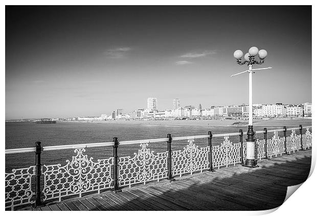 Brighton Pier to the Shore Print by Malcolm McHugh