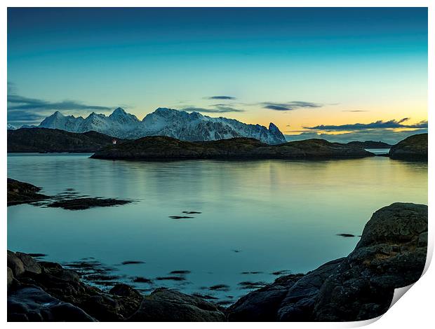 Lofoten Sunrise, Norway Print by Mark Llewellyn