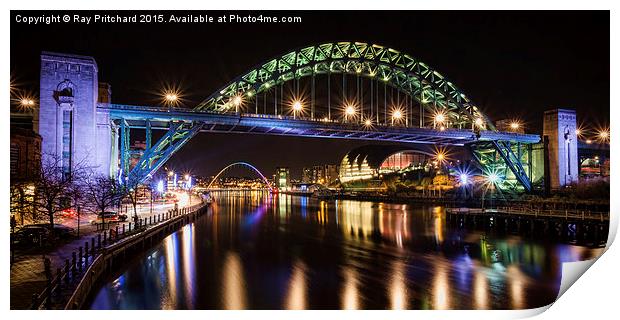  The Tyne Bridge at Night Print by Ray Pritchard