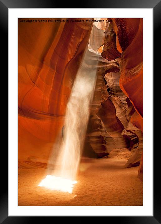 Guiding Light, Upper Antelope Canyon Framed Mounted Print by Martin Williams