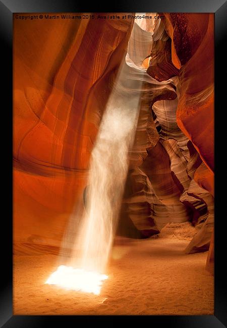 Guiding Light, Upper Antelope Canyon Framed Print by Martin Williams