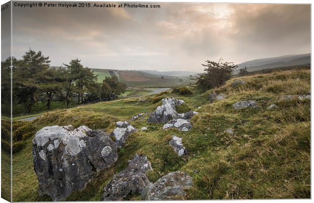 Hazy Day On Brecon.  Canvas Print by Pete Holyoak