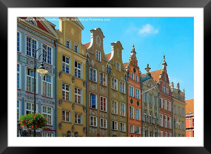 Long Market in Gdansk Framed Mounted Print by Gisela Scheffbuch