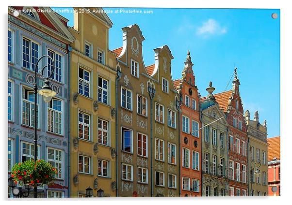 Long Market in Gdansk Acrylic by Gisela Scheffbuch