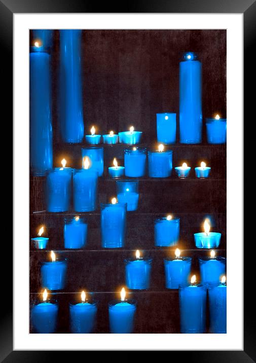  Blue Candles Framed Mounted Print by Svetlana Sewell