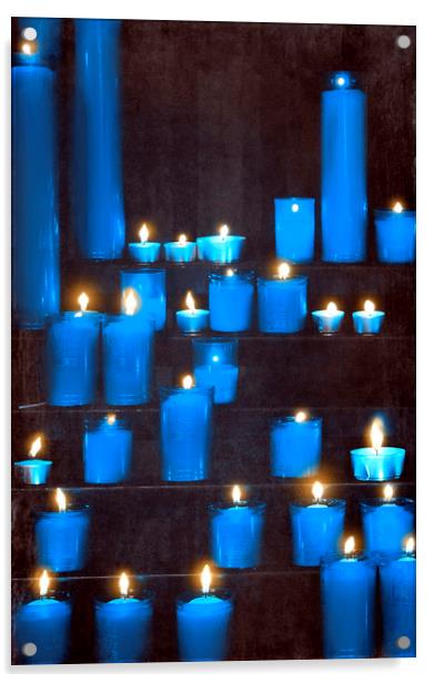  Blue Candles Acrylic by Svetlana Sewell