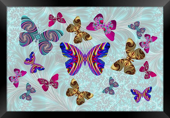Fractal Butterfly Paradise Framed Print by Steve Purnell
