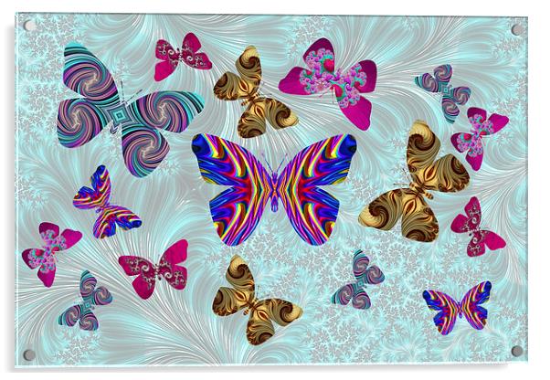 Fractal Butterfly Paradise Acrylic by Steve Purnell