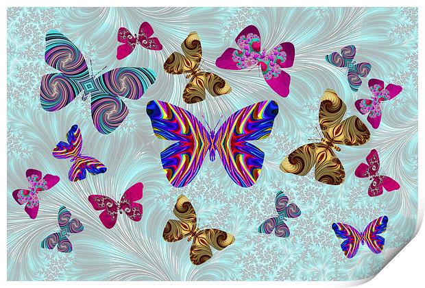 Fractal Butterfly Paradise Print by Steve Purnell