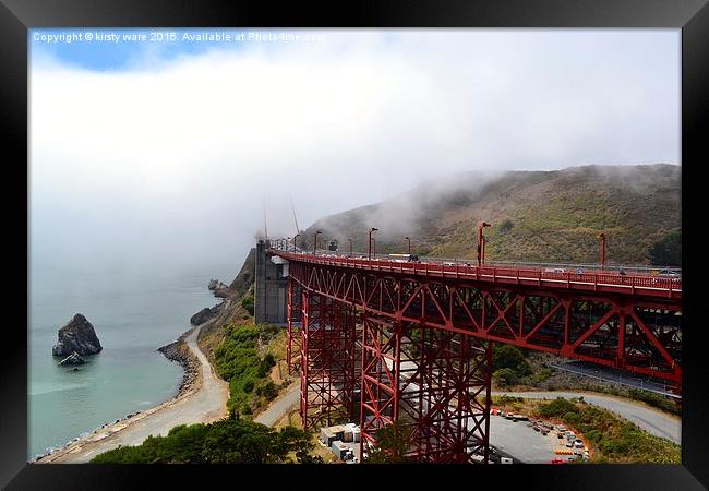  Golden Gate Bridge in the fog Framed Print by kirsty ware