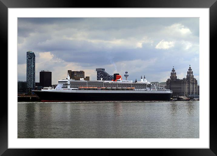  Queen Mary 2 Framed Mounted Print by David Chennell