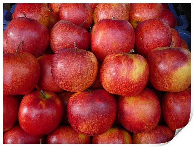 red group of apples Print by Laszlo Slezak