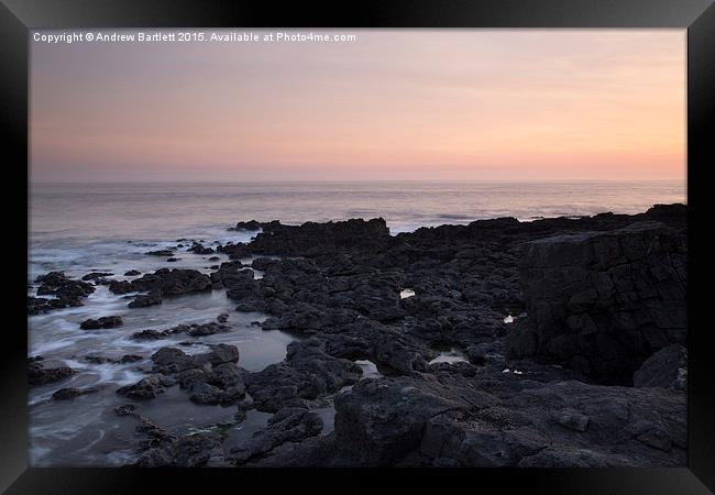 Porthcawl, South Wales, UK, at sunset.  Framed Print by Andrew Bartlett