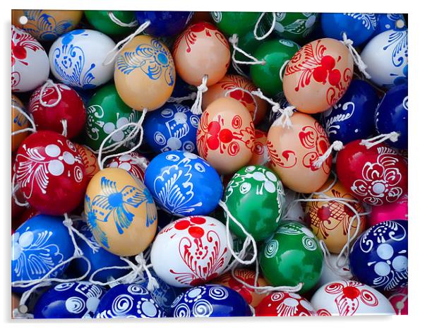 Easter eggs painted decoration Acrylic by Laszlo Slezak
