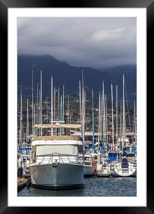  Sunny Harbor - Cloudy Mountain Framed Mounted Print by Shawn Jeffries