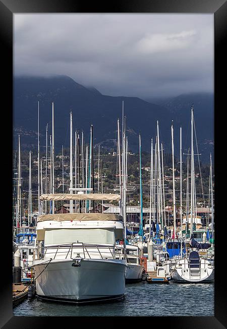  Sunny Harbor - Cloudy Mountain Framed Print by Shawn Jeffries