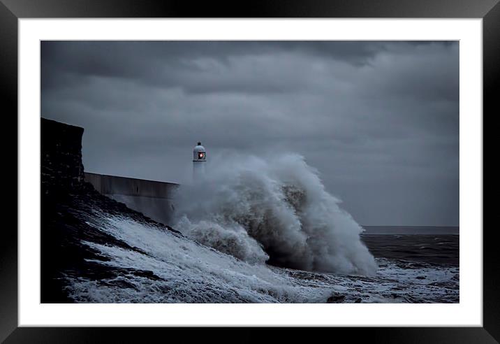  Mighty Waves in Porthcawl. Framed Mounted Print by Becky Dix