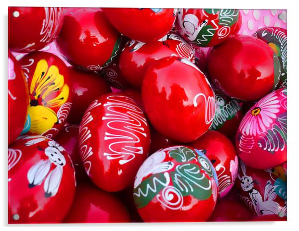 colorful painted Easter eggs Acrylic by Laszlo Slezak