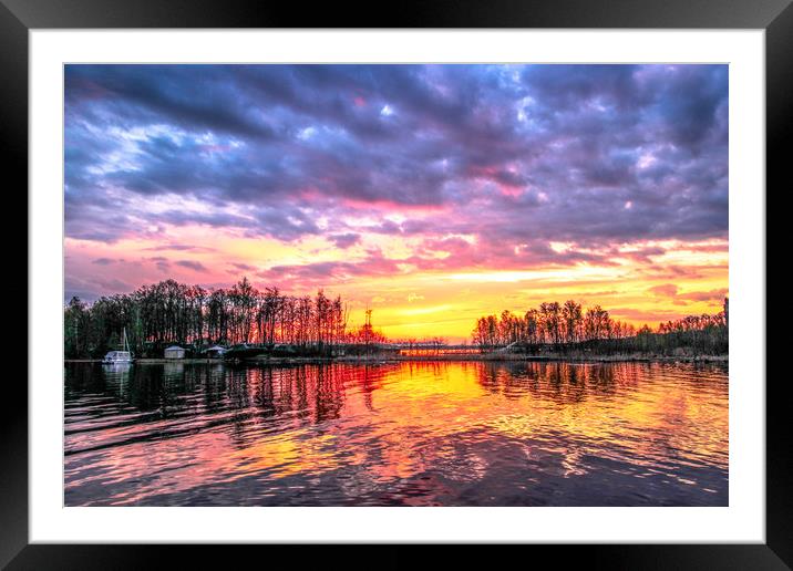 Sunset on the lake Framed Mounted Print by Svetlana Korneliuk