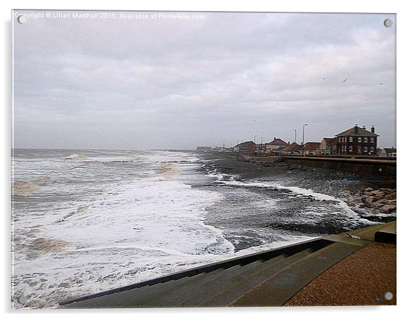  A Grey day at Cleveleys, Acrylic by Lilian Marshall