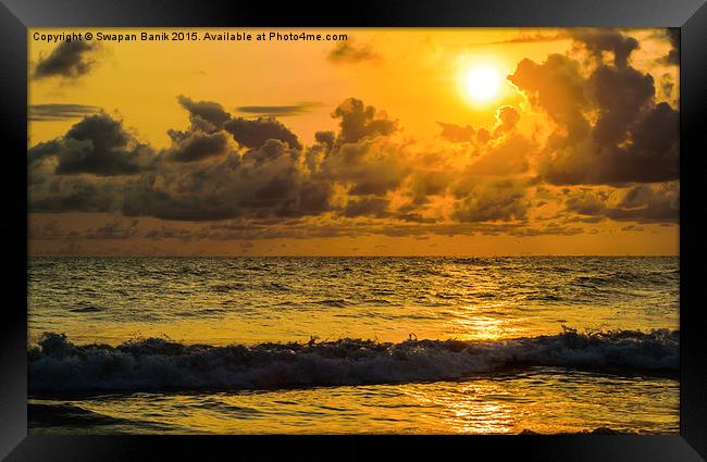 Sunset at Vagator Beach, Goa Framed Print by Swapan Banik