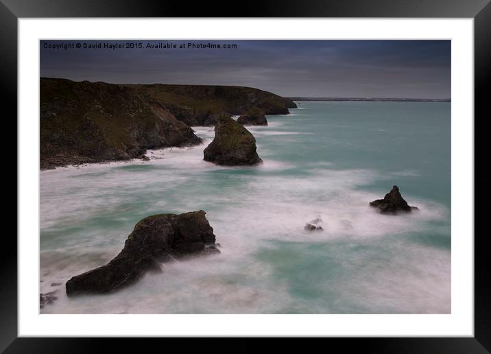  Bedruthan Steps in Winter Framed Mounted Print by David Haylor