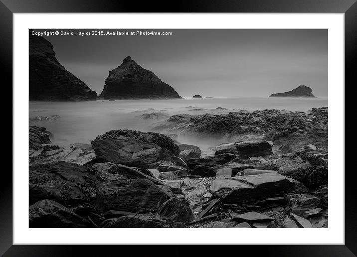  Cornwall Rocks Framed Mounted Print by David Haylor