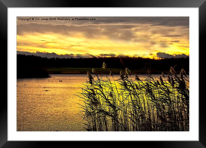  Early morning glow over the lake Framed Mounted Print by Jim Jones