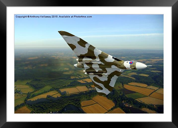 VULCAN BOMBER  Framed Mounted Print by Anthony Kellaway