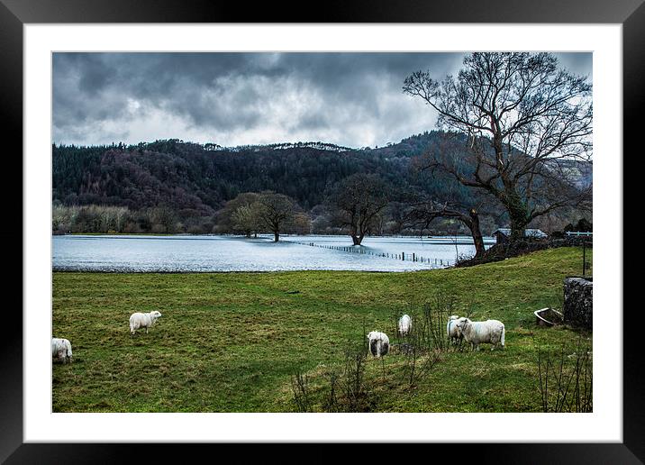  Conwy Valley Flood Framed Mounted Print by Chris Evans