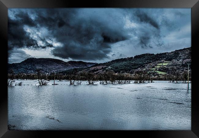  Conwy Valley in Flood  Framed Print by Chris Evans