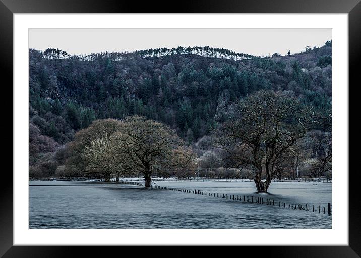 Flooded Conwy Valley  Framed Mounted Print by Chris Evans