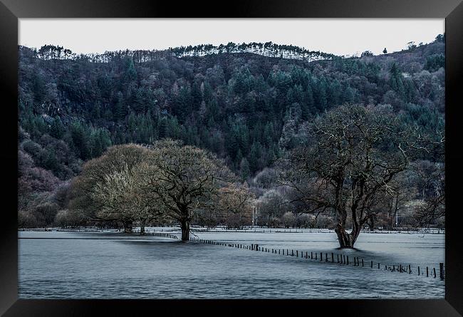 Flooded Conwy Valley  Framed Print by Chris Evans
