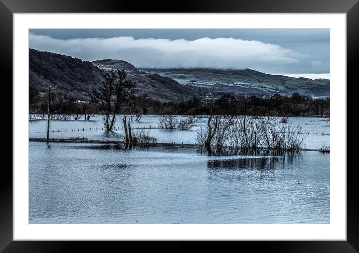  Valley in flood in Conwy  Framed Mounted Print by Chris Evans