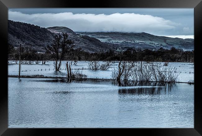  Valley in flood in Conwy  Framed Print by Chris Evans